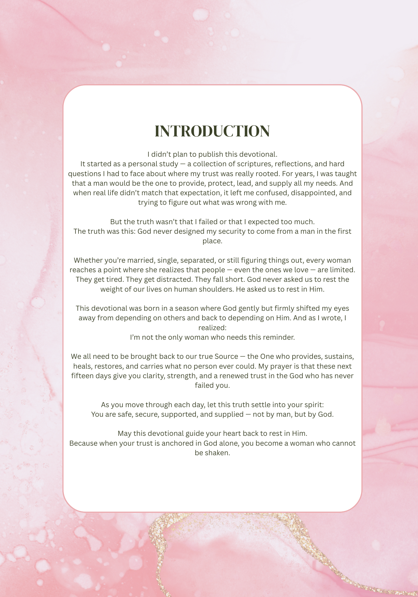 When God says "I Got You" Devotional